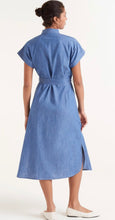 Load image into Gallery viewer, Compania Blue Denim Shirt Midi Dress
