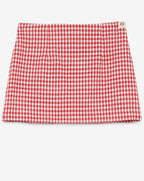 Ottodame Red Vichy Mini Skirt