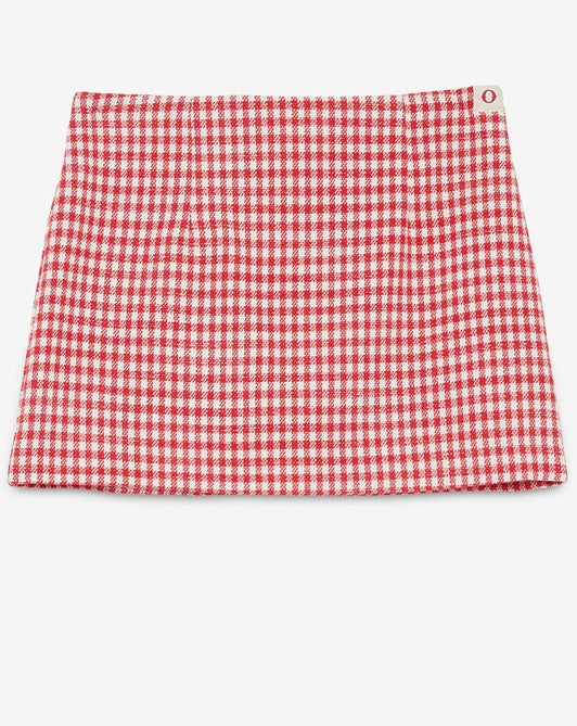 Ottodame Red Vichy Mini Skirt