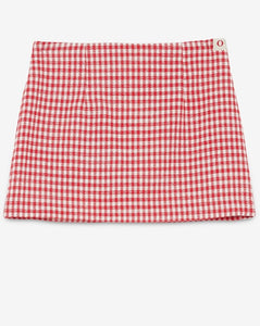 Ottodame Red Vichy Mini Skirt