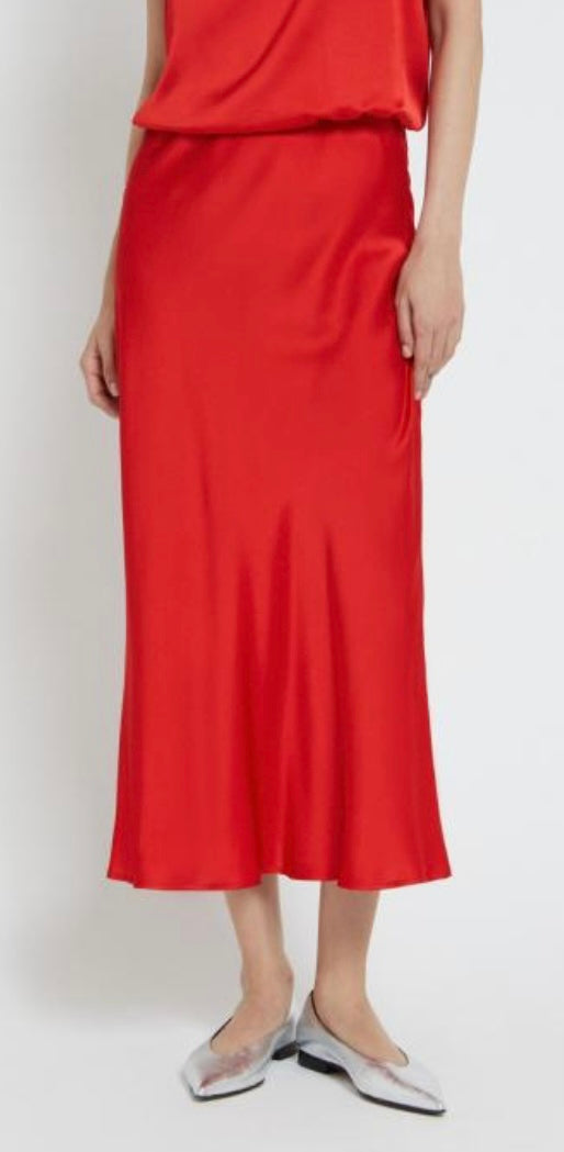 Ottodame Red Satin Slip Skirt