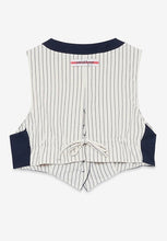 Load image into Gallery viewer, Ottod’Ame Navy  Linen blend Cropped Waistcoat Top
