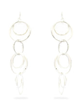 Load image into Gallery viewer, Nali Silver Olympia Hoop Dangly Earrings
