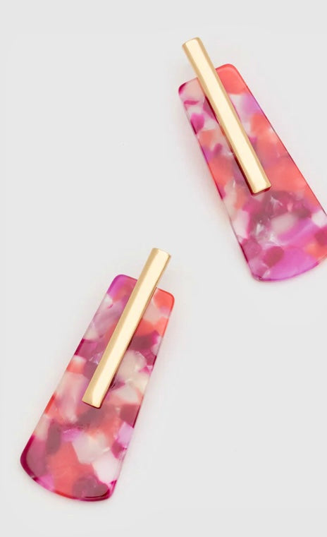 Nali Pink marbled Resin Earrings