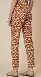 PennyBlack Tobacco Slim Fit Cotton Satin Trousers