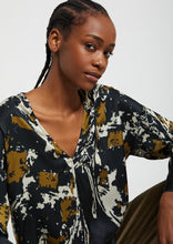 Load image into Gallery viewer, Ottodame Black &amp; Gold B-Neck satin Viscose Top
