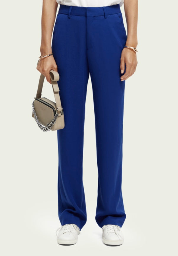 Scotch & Soda straight-leg tailored blue trousers