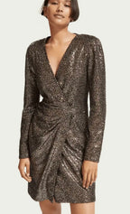 Scotch & Soda Sequin Wrap Mini Dress