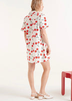 Compania Cherry Print a short Shift Dress
