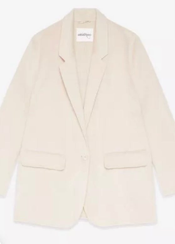 Ottod’Ame Cream Handmade Wool Blend Coat / Jacket