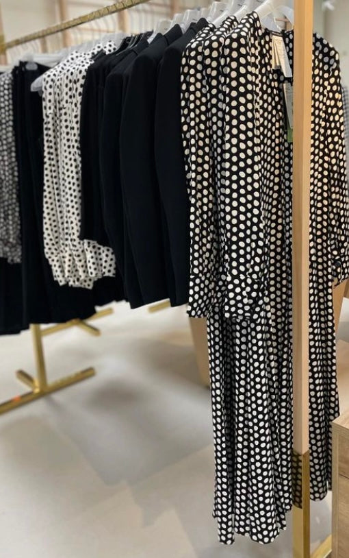 PENNYBLACK Black & White Polka Dot Sable Midi Dress