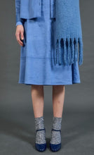 Load image into Gallery viewer, Compania Fantastisca Blue Suede Midi Skirt
