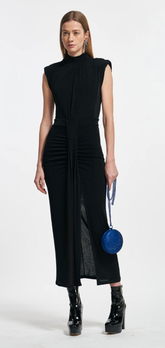 Essentiel Antwerp Black Egypian Midi Dress