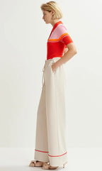 Essentiel Antwerp Off White Wide Leg Trousers