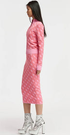 Essentiel Antwerp Pink Jacquard Zippy Jacket