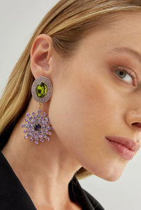 Nali Lilac & Green Party Dangling Earrings