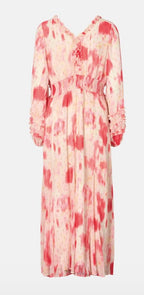 RDF Pink & Off-White Abstract Floral Midi Dress