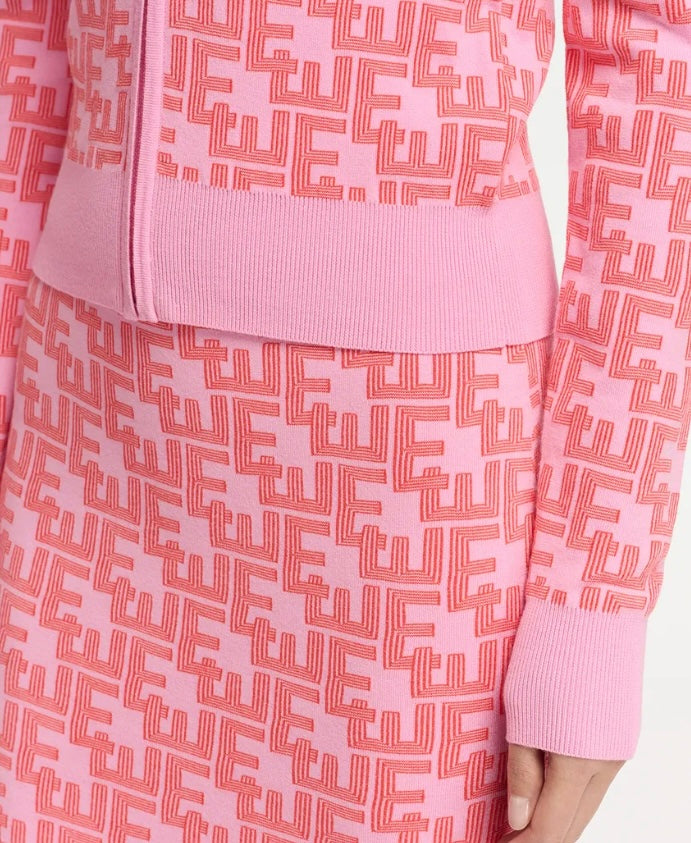 Essentiel Antwerp Pink Jacquard Zippy Jacket