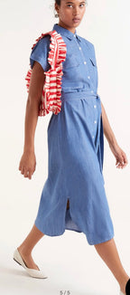 Compania Blue Denim Shirt Midi Dress