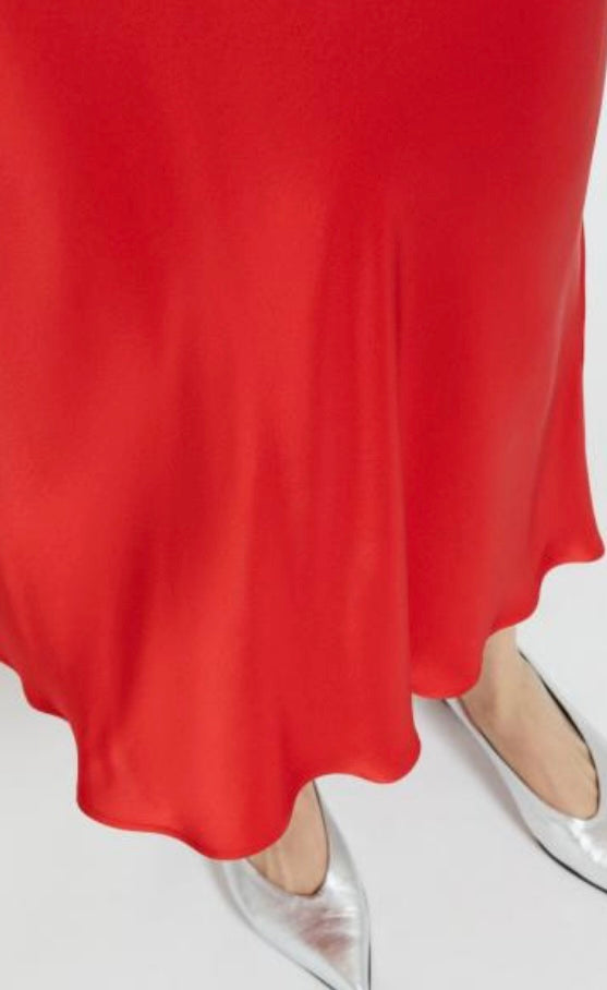 Ottodame Red Satin Slip Skirt