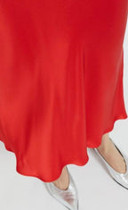 Ottodame Red Satin Slip Skirt