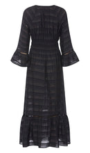 Load image into Gallery viewer, RDF Black Tiered Midi Dress

