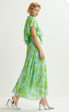 Load image into Gallery viewer, Essentiel Antwerp Green &amp; Blue Floral Chiffon Midi Dress
