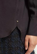 Load image into Gallery viewer, Scotch &amp; Soda Slate Black Relaxed Shirt with Beaded Collar
