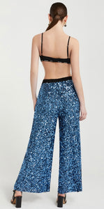 Ottod’Ame Blue Sequin Palazzo Pants