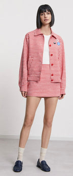 Ottodame Red Vichy Mini Skirt