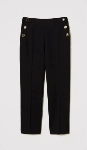 Twinset Milano Black Cropped Trouser’s with Jewelled Pockets