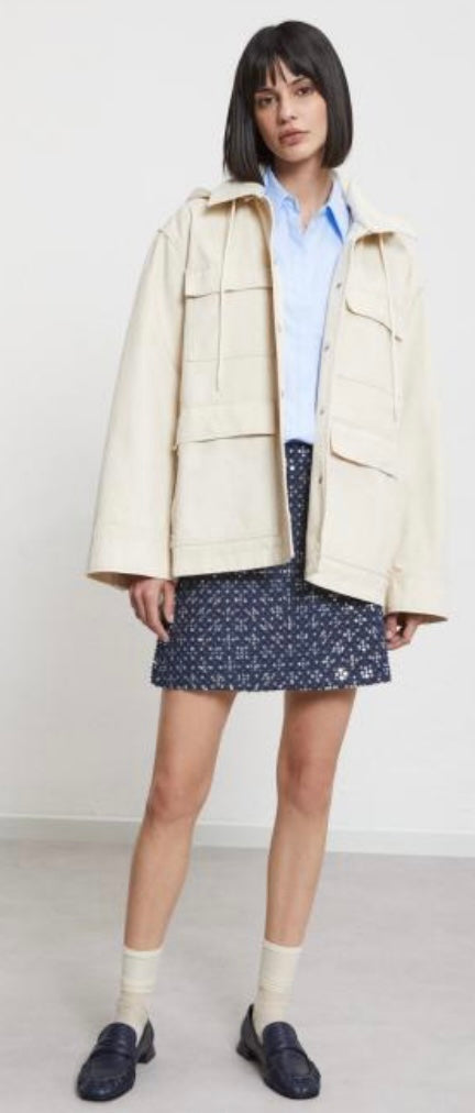 Otto’dame Off-White Cotton Combat Outerwear Jacket