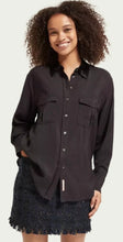 Load image into Gallery viewer, Scotch &amp; Soda Slate Black Relaxed Shirt with Beaded Collar
