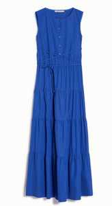 PENNYBLACK Blue Cotton Tiered Midi Dress