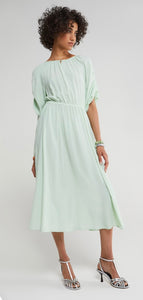 Ottodame Mint Green Silk Blend Midi Dress