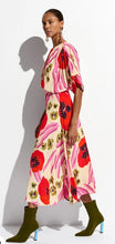 Load image into Gallery viewer, Essentiel Antwerp Red &amp; Pink Flared Abstract Print Dress
