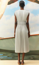 Load image into Gallery viewer, Beatrice B Dove Grey Grecian Pleated Dress
