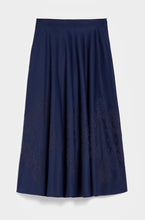 Load image into Gallery viewer, PennyBlack Navy Full Circle Embroidered Skirt
