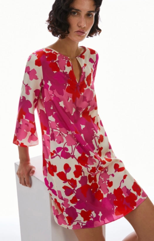 Pennyblack Red & Pink Silk Tunic Dress