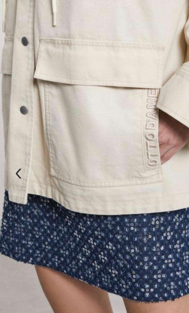 Otto’dame Off-White Cotton Combat Outerwear Jacket