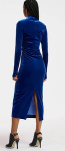 Essentiel Antwerp Blue Velvet Stretch Dress