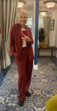 Load image into Gallery viewer, Wild Pony Burgundy Pin-Stripe Wide Leg Trousers
