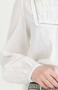 RDF White Drea Blouse with Pintuck Detailing