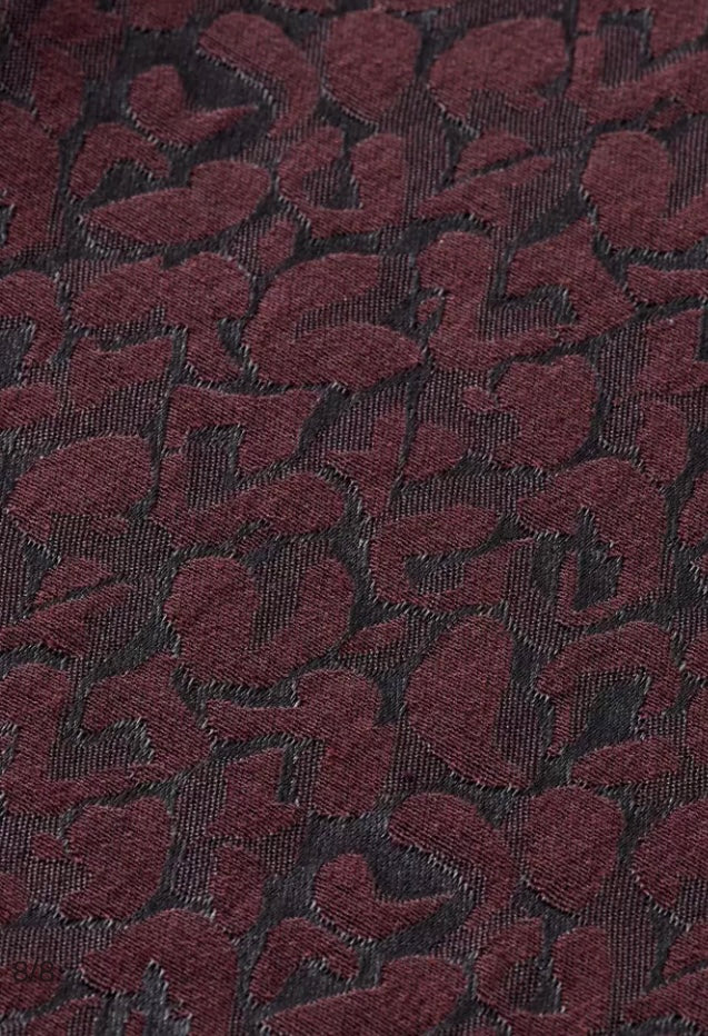 Scotch & Soda One Shoulder Burgandy Leopard Print Mini Dress