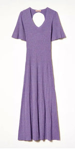 Twinset Hyacinth Purple Long Lurex Knit Dress