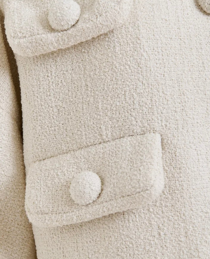 Essentiel Antwerp Off-White Oversized Jacket with 3/4 length voluminous sleeves