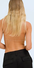 Nali Gold Mesh / Chain Mail Halter Meck Top