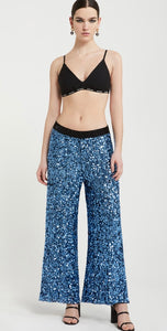 Ottod’Ame Blue Sequin Palazzo Pants