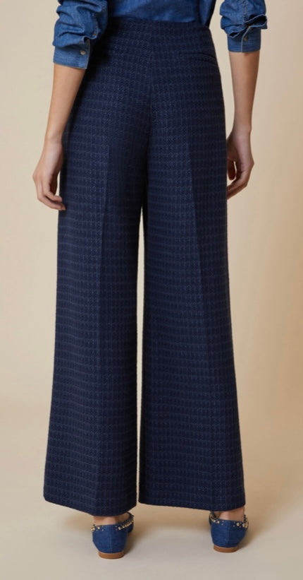 PennyBlack Navy / Black Tweed Weave Wide Leg Trousers