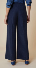 PennyBlack Navy / Black Tweed Weave Wide Leg Trousers